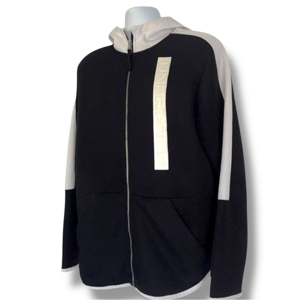 Under Armour Pursuit Zip Hoodie Black/White Size - Large (Loose Fit) - Picture 5 of 13
